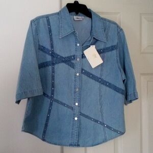 LAFEI-NIER Blue Shirt NWT!